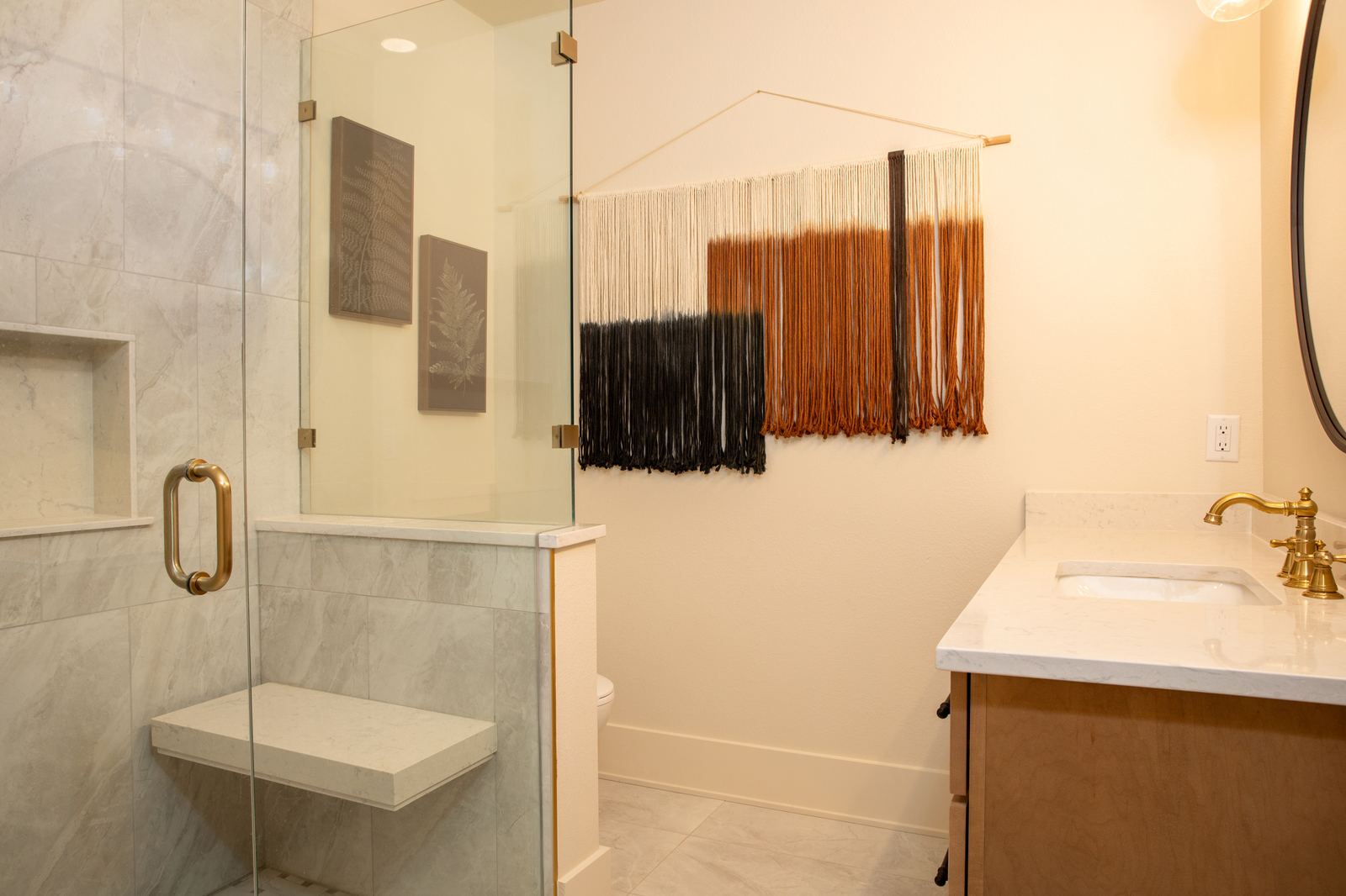 Vanity Installation in a basement remodeled by Corinth Basement Remodeling